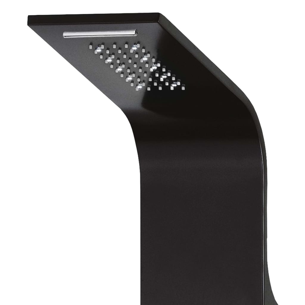 vidaXL Columna panel de ducha aluminio negro 20x44x130 cm