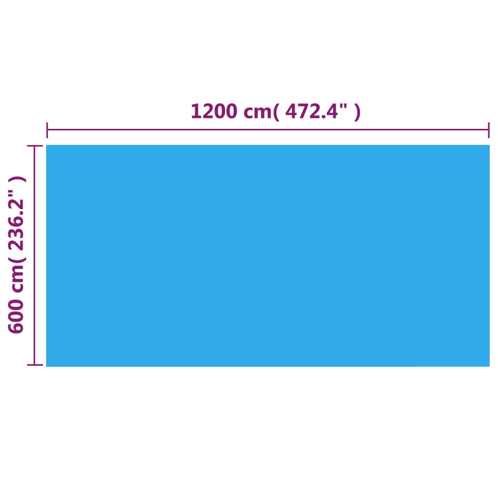 vidaXL Cubierta de piscina rectangular PE azul 1200x600 cm