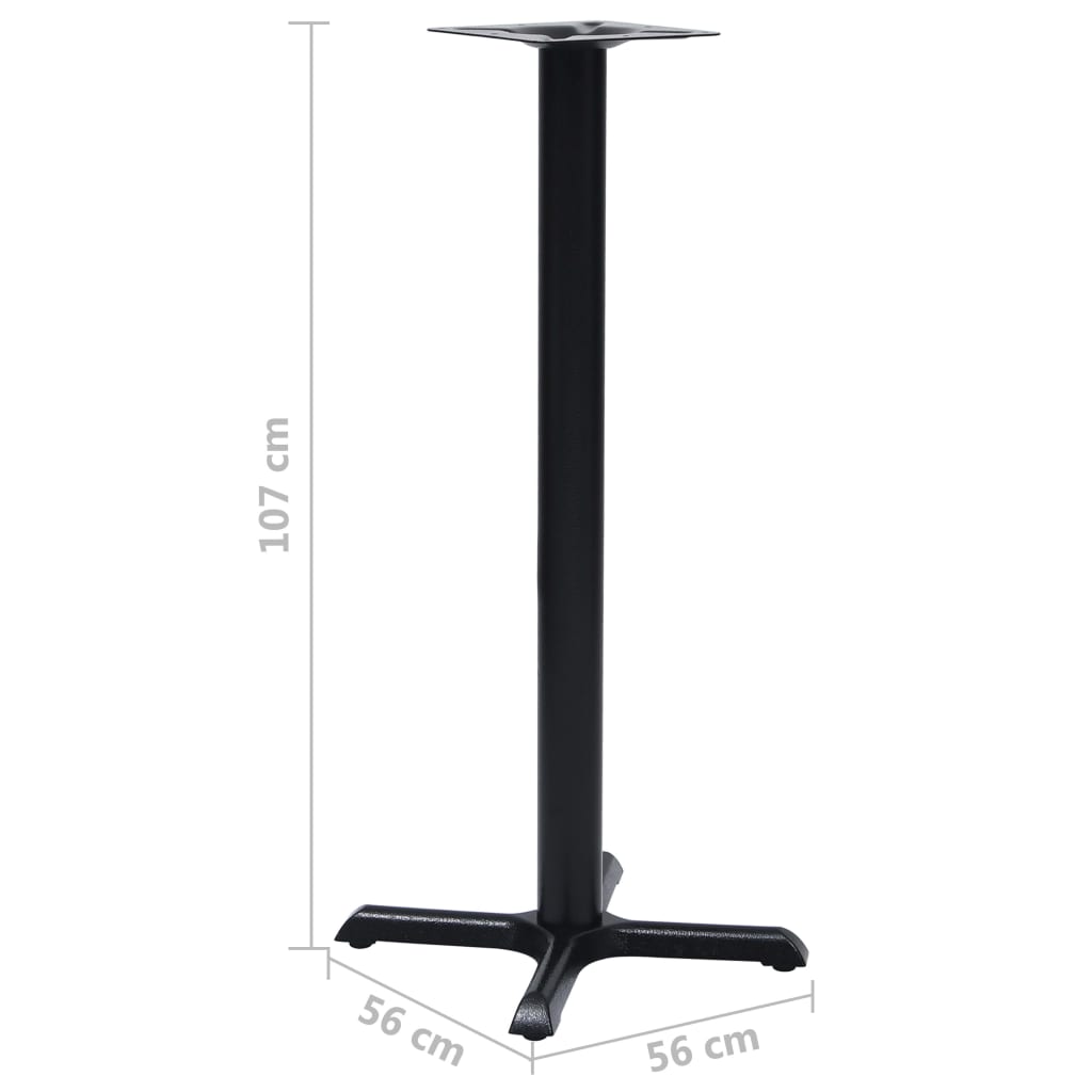 vidaXL Pata de mesa de bistró hierro fundido negro 56x56x107 cm