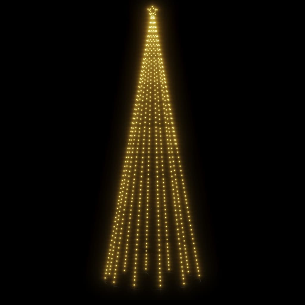 vidaXL Árbol de Navidad cónico 732 LED blanco cálido 160x500 cm