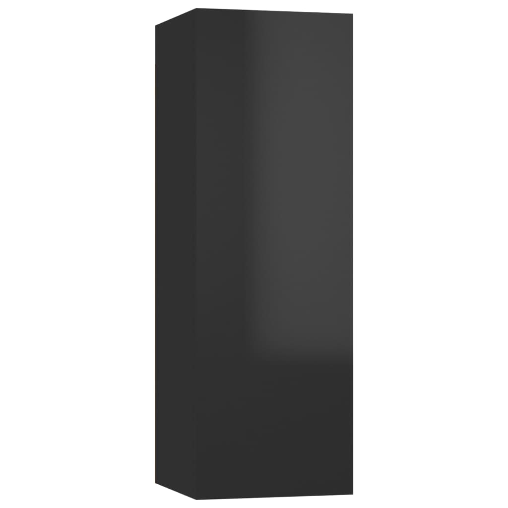 vidaXL Mueble de TV madera contrachapada negro brillante 30,5x30x90 cm