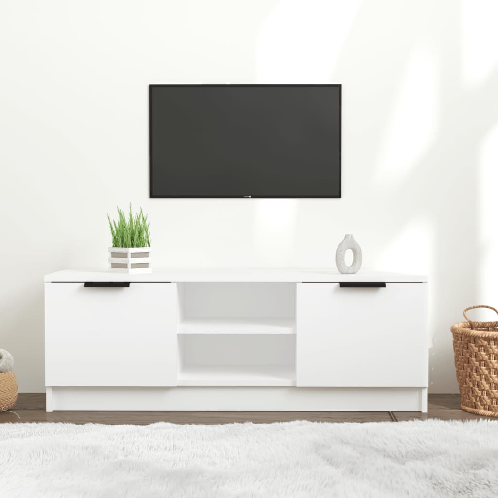 vidaXL Mueble de TV madera contrachapada blanco 102x35x36,5 cm