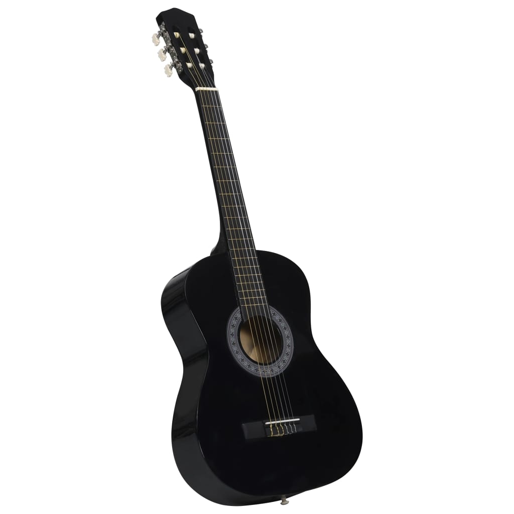 vidaXL Guitarra clásica para niños y principiantes negro 3/4 36"