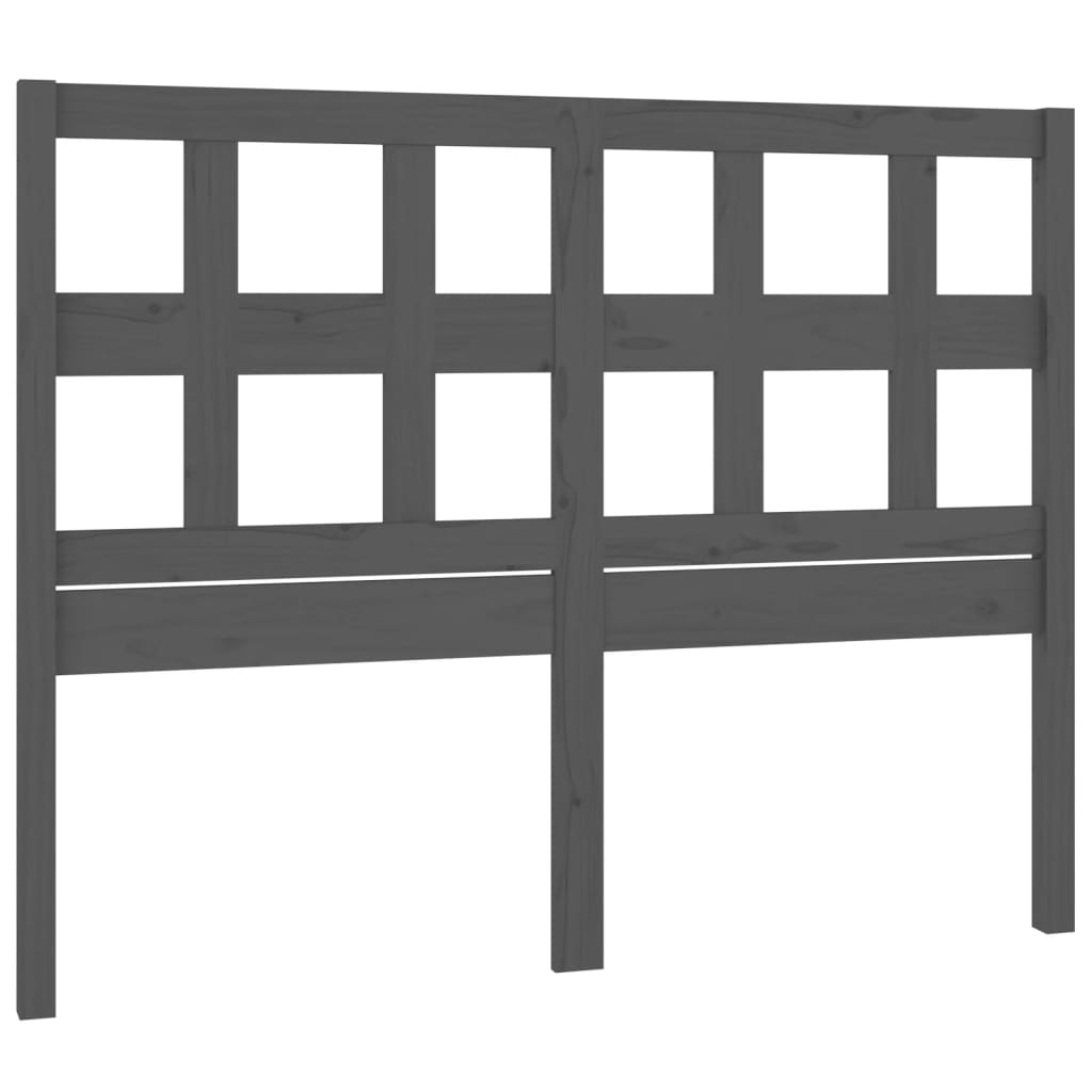 vidaXL Cabecero de cama madera maciza de pino gris 155,5x4x100 cm