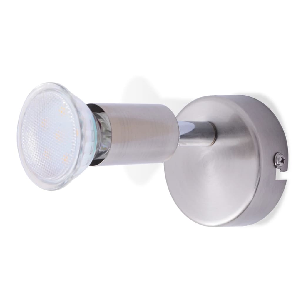 vidaXL Lámpara de pared con foco LED de níquel satinado 2 uds
