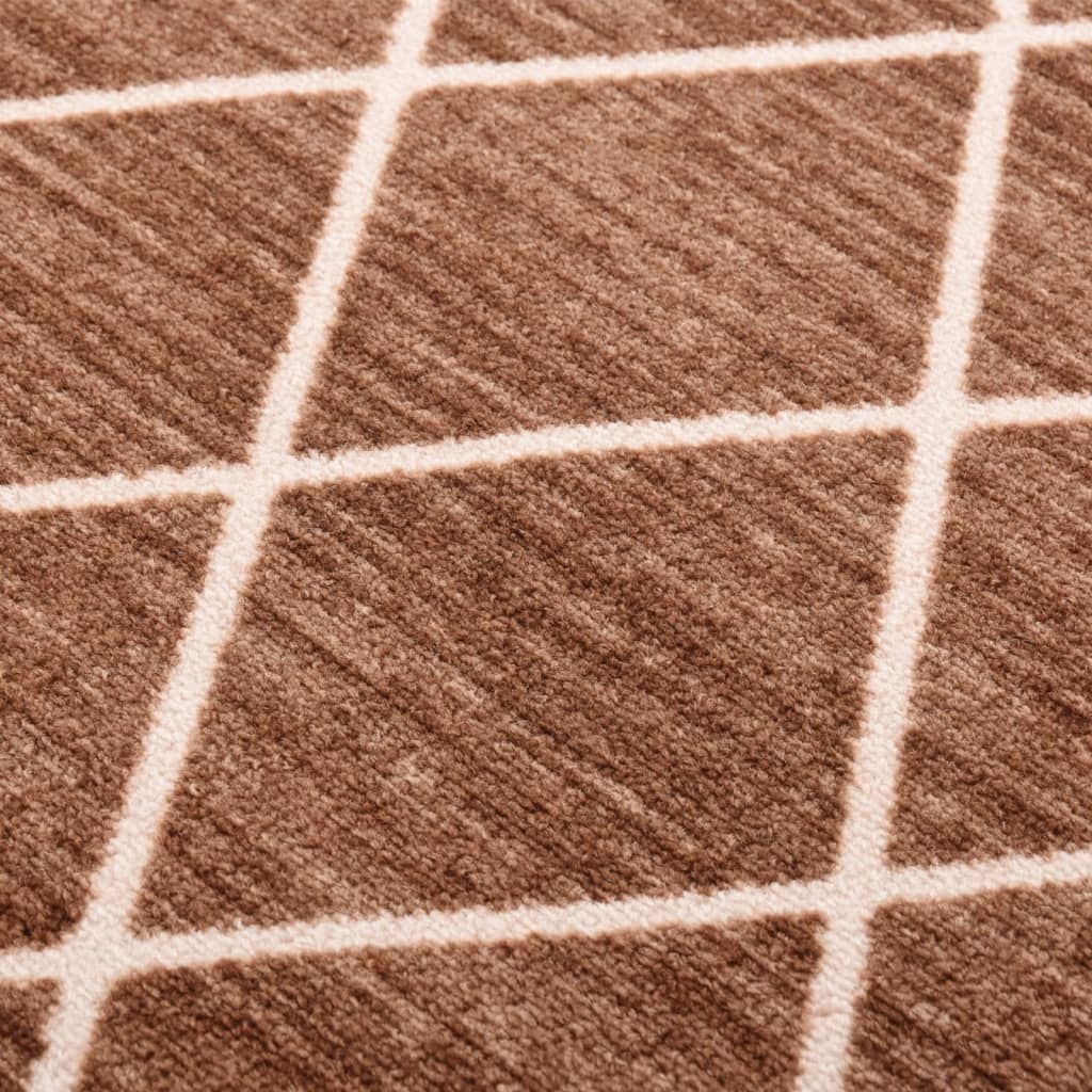 vidaXL Alfombra de pasillo marrón oscuro 80x100 cm