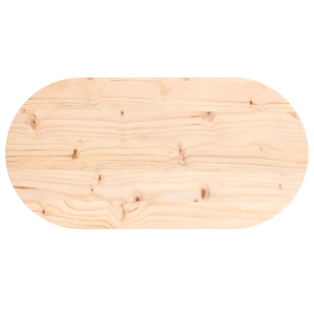 vidaXL Tablero de mesa ovalado madera maciza de pino 70x35x2,5 cm