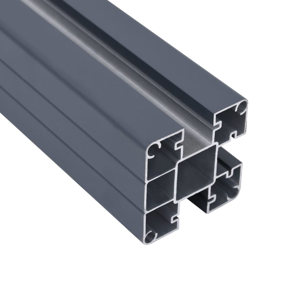 vidaXL Postes de valla 3 unidades aluminio gris oscuro 185 cm