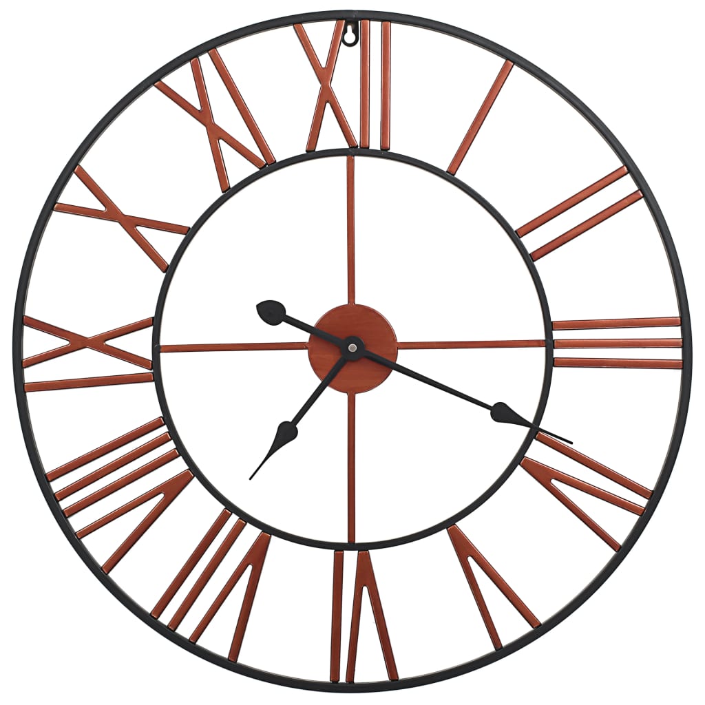 vidaXL Reloj de pared de metal rojo 58 cm