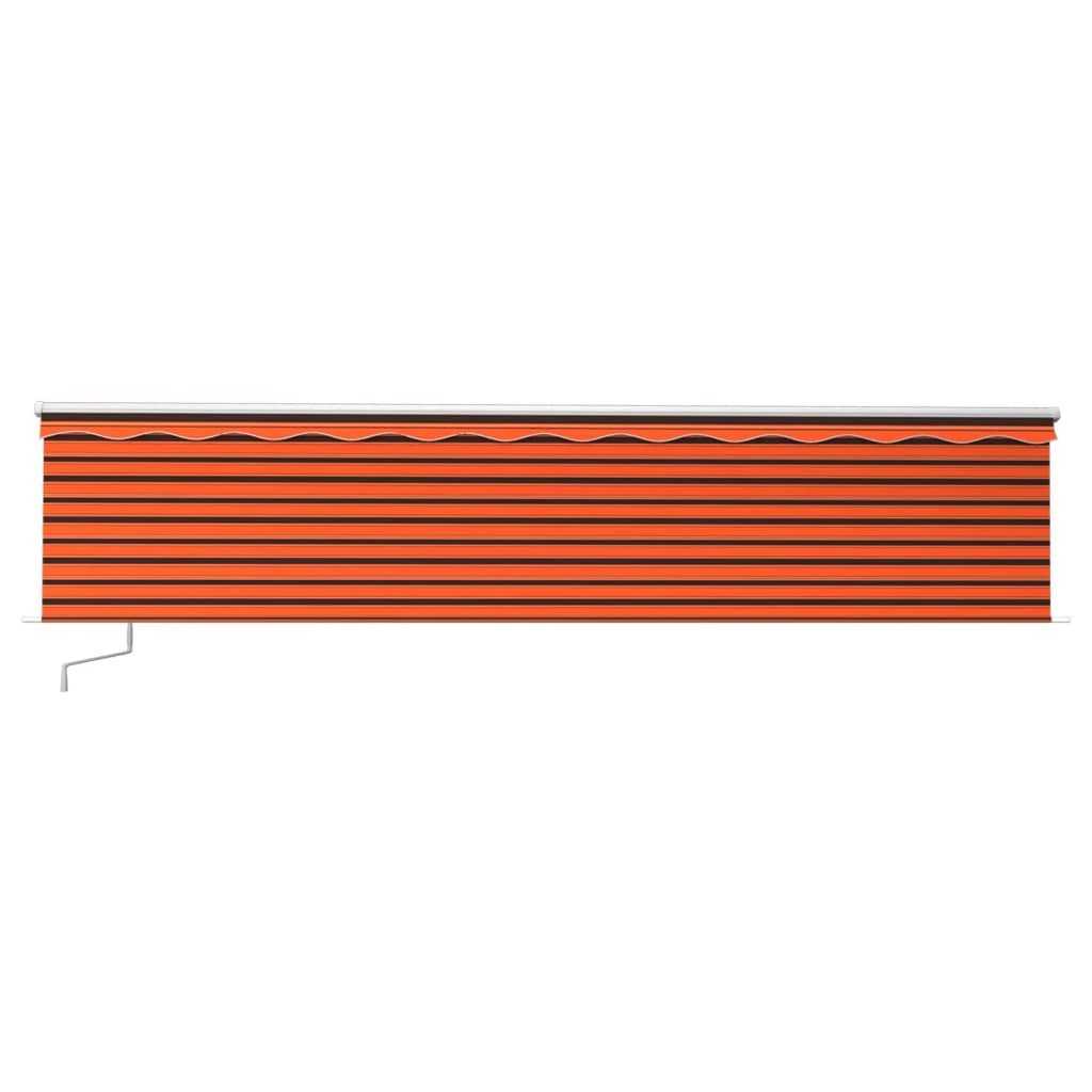 vidaXL Toldo retráctil manual con persiana naranja y marrón 6x3 m
