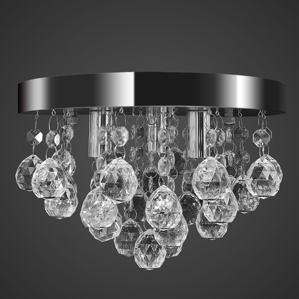 vidaXL Lámpara de techo de cristal diseño cromado