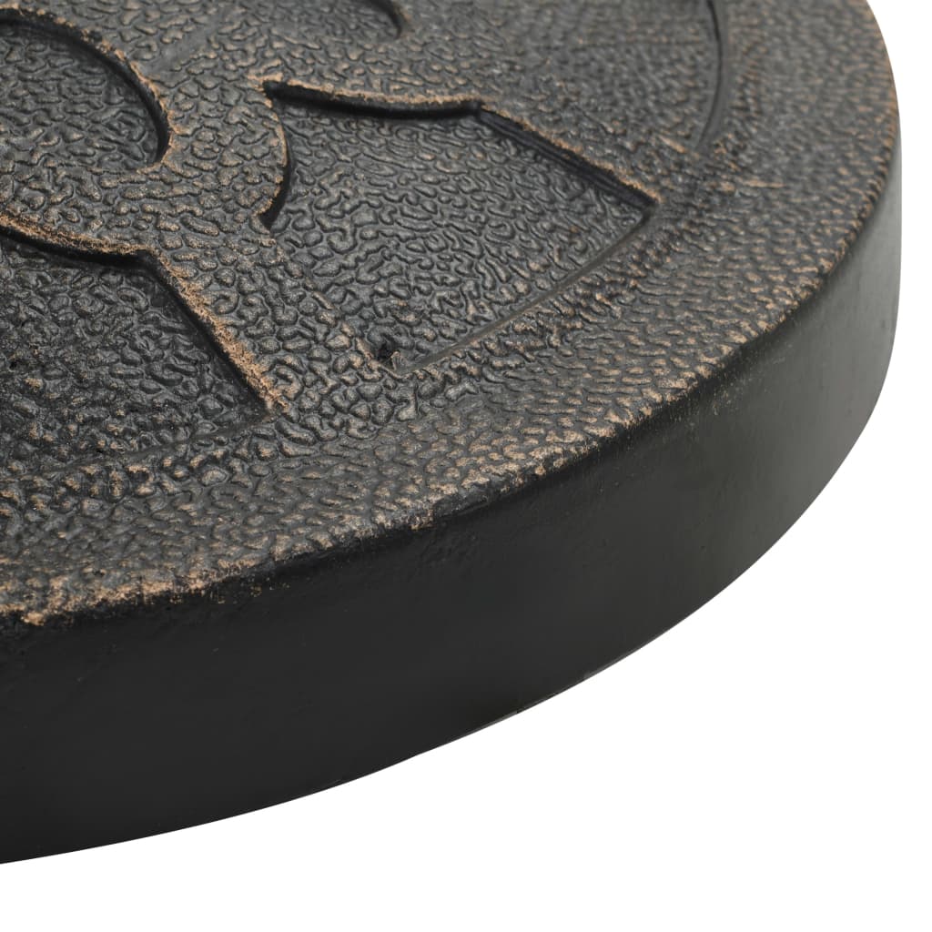 vidaXL Base de sombrilla redonda de poliresina bronce 13 kg