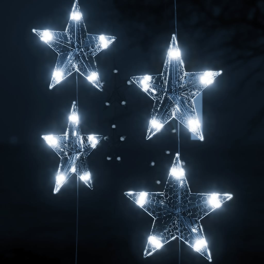 vidaXL Cortina de luces estrellas 500 LEDs blanco cálido 8 funciones