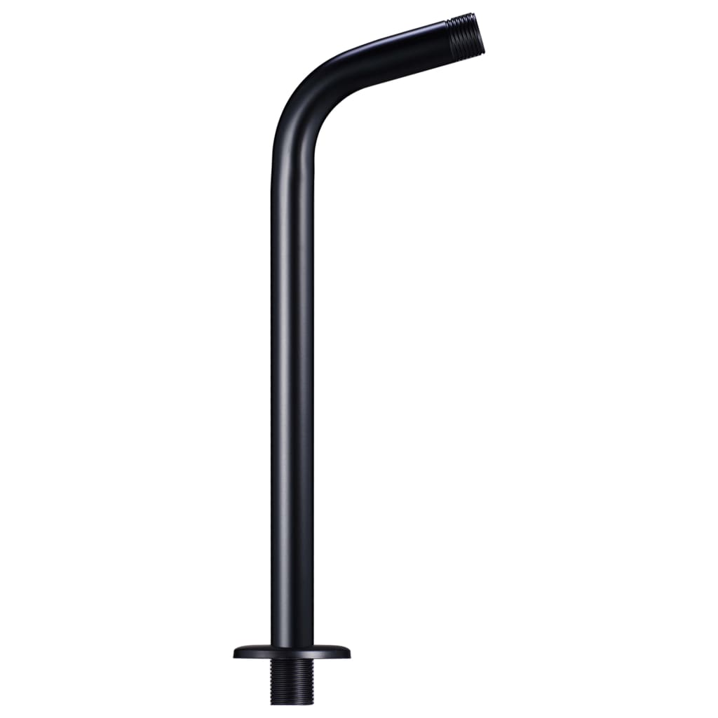vidaXL Barra de soporte de ducha redonda acero inox 201 negro 30 cm