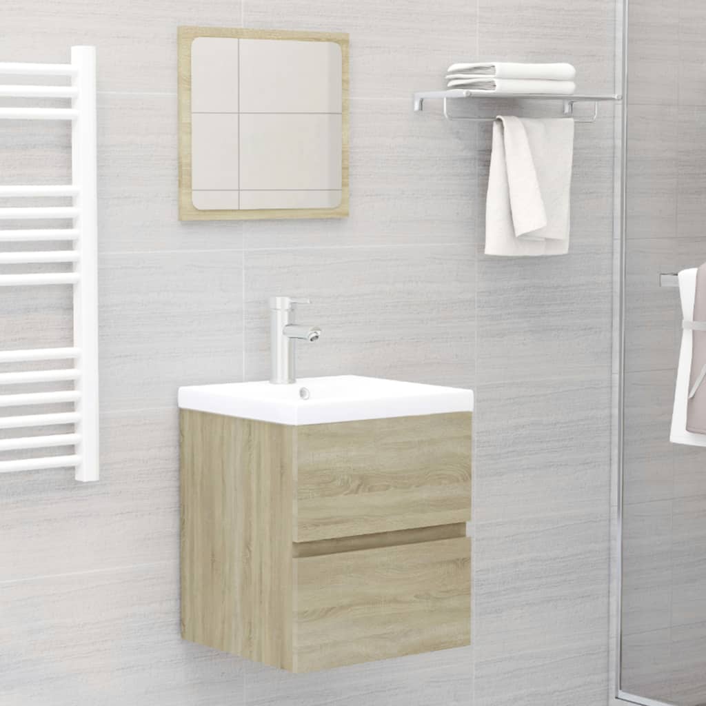 vidaXL Armario de lavabo madera ingeniería roble Sonoma 41x38,5x45 cm