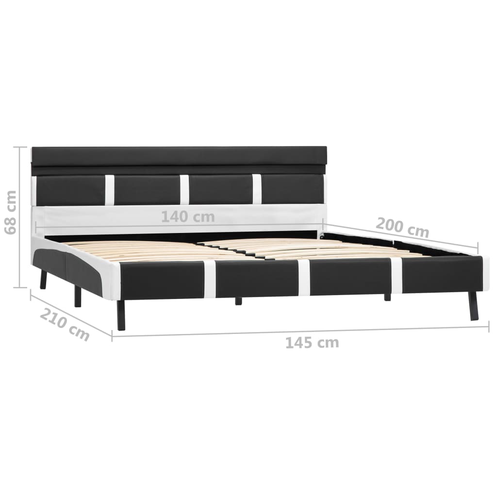 vidaXL Estructura de cama con LED de cuero sintético gris 140x200 cm