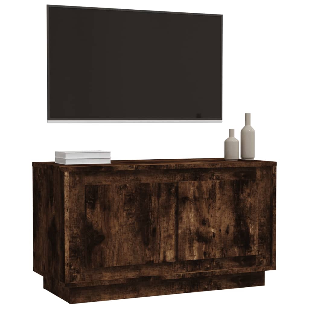 vidaXL Mueble para TV madera contrachapada roble ahumado 80x35x45 cm