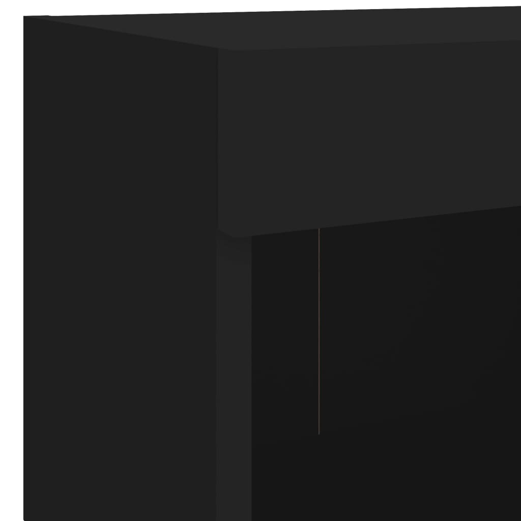 vidaXL Muebles de TV de pared con luces LED 4 piezas negro