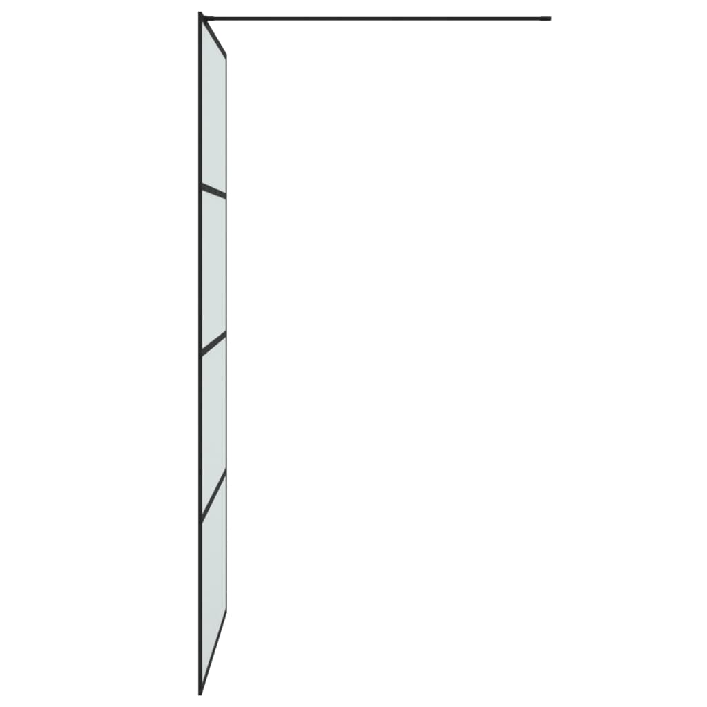 vidaXL Mampara de ducha vidrio ESG esmerilado negro 100x195 cm