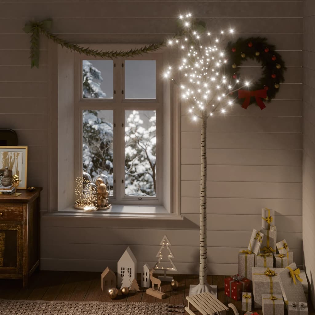 vidaXL Árbol de Navidad LED blanco frío sauce interior exterior 2,2 m