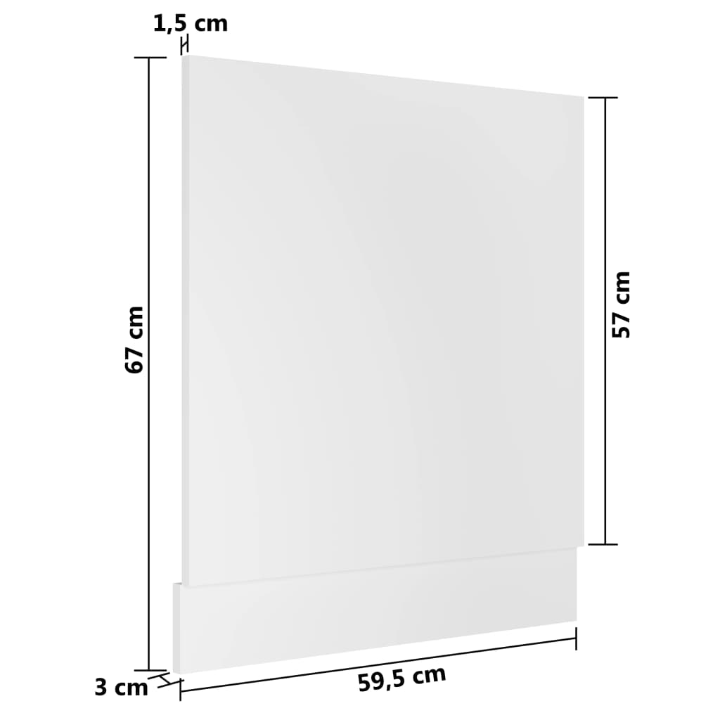 vidaXL Panel para lavavajillas madera contrachapada blanco 59,5x3x67cm