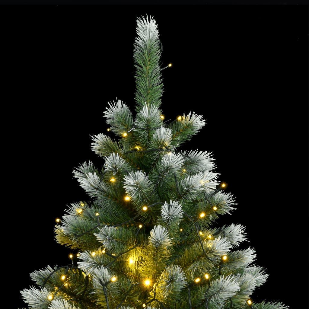 vidaXL Árbol de Navidad artificial con bisagras 150 LED y nieve 150 cm