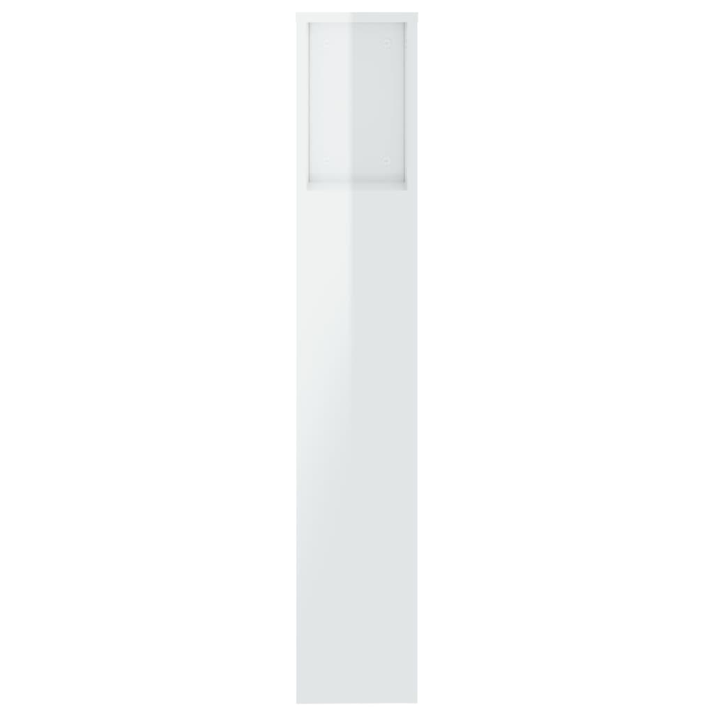 vidaXL Mueble cabecero blanco brillante 200x18,5x104,5 cm
