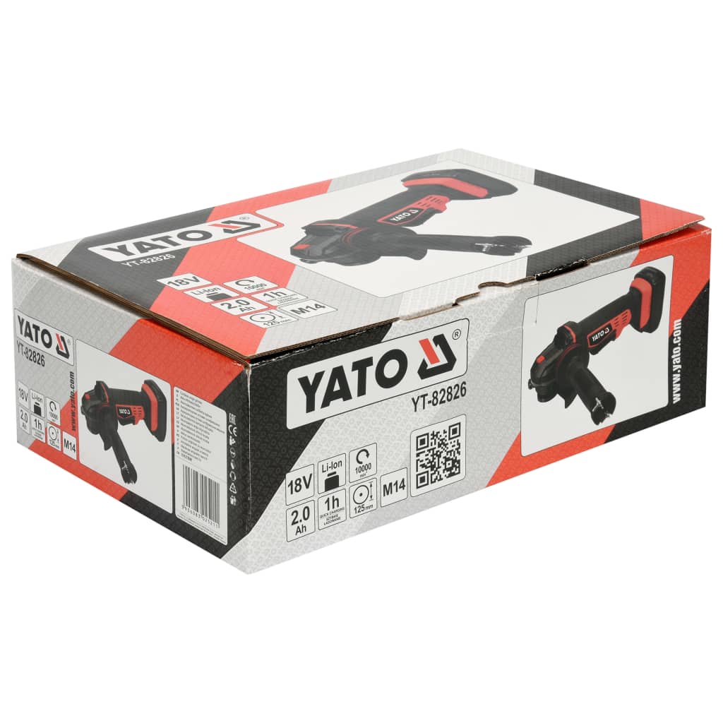 YATO Amoladora angular sin batería 18 V 125 mm