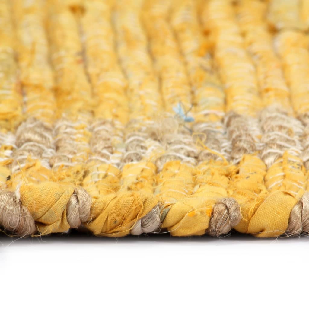 vidaXL Alfombra de yute tejida a mano amarillo 160x230 cm