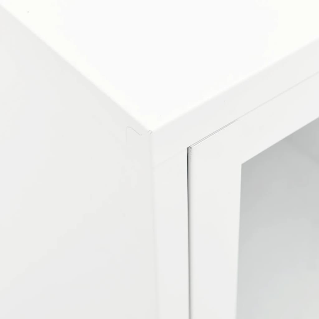 vidaXL Mueble para el televisor acero y vidrio blanco 105x35x52 cm
