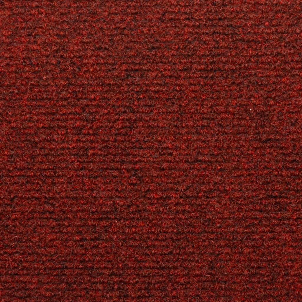 vidaXL Alfombrilla de escaleras 15 uds tela punzonada rojo 65x21x4 cm
