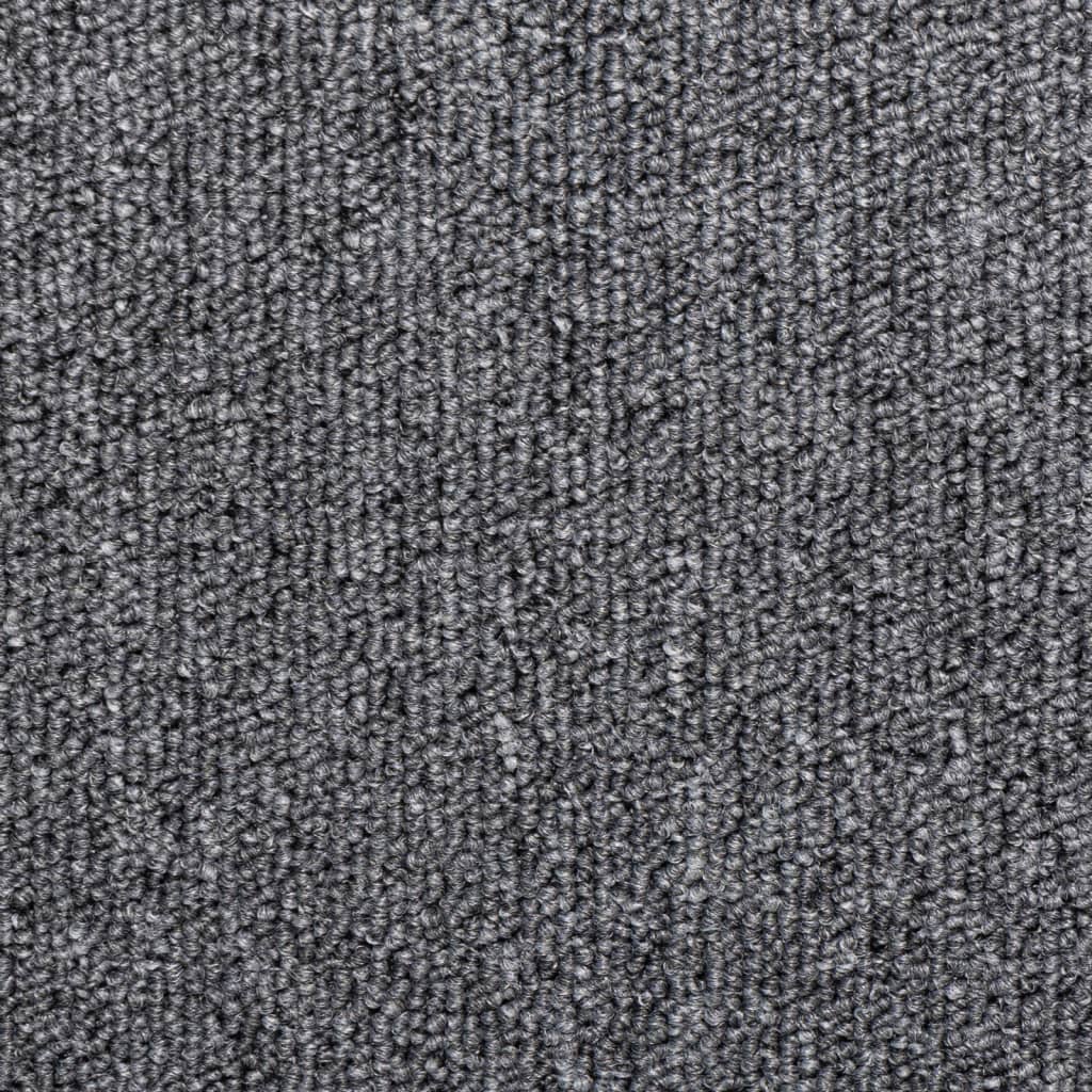 vidaXL Alfombras de peldaños de escalera 15 uds gris oscuro 65x21x4 cm