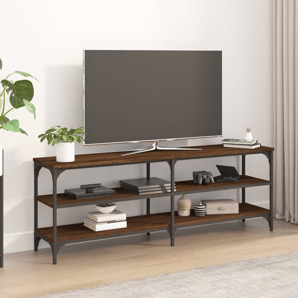 vidaXL Mueble de TV madera contrachapada marrón roble 140x30x50 cm