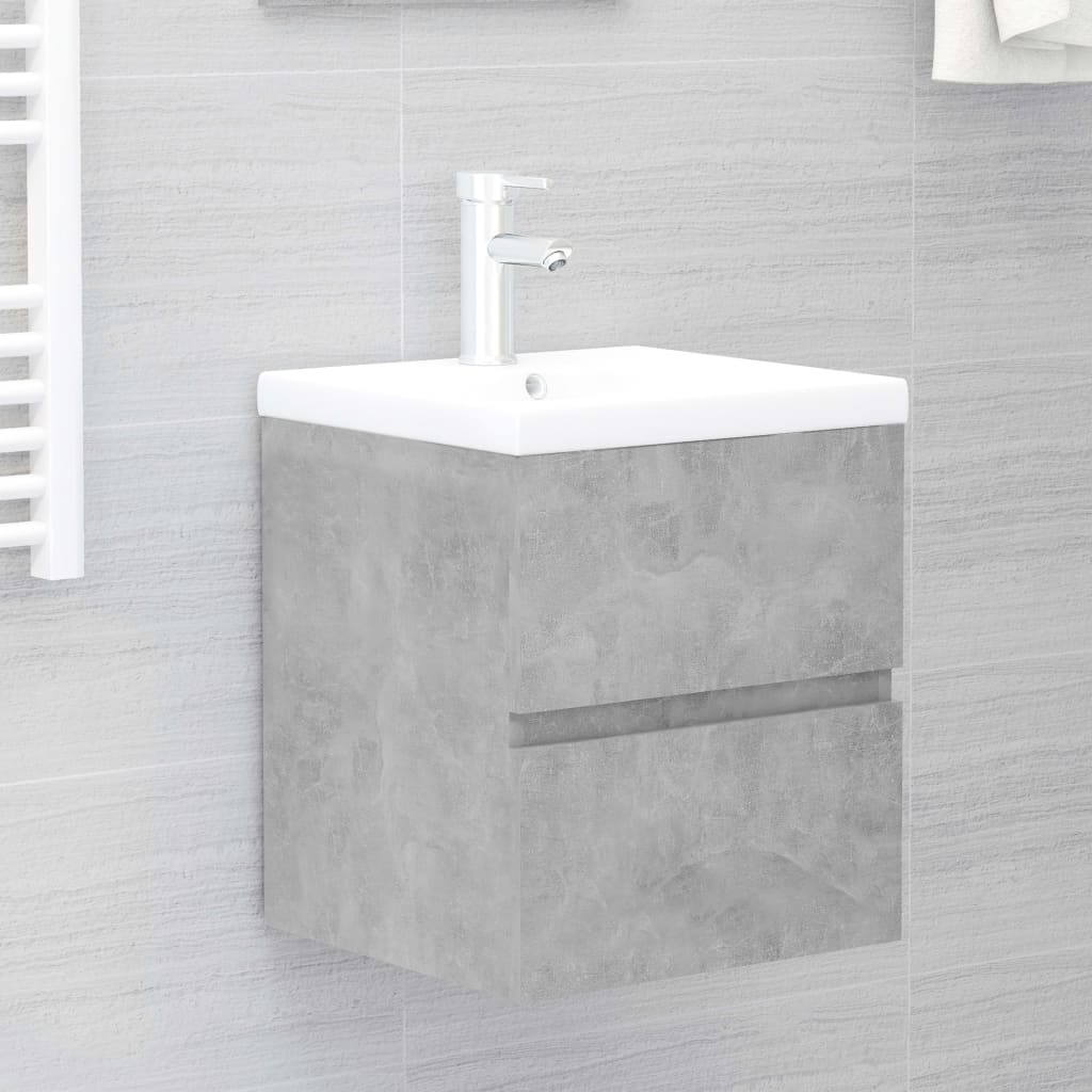 vidaXL Armario para lavabo contrachapada gris hormigón 41x38,5x45 cm