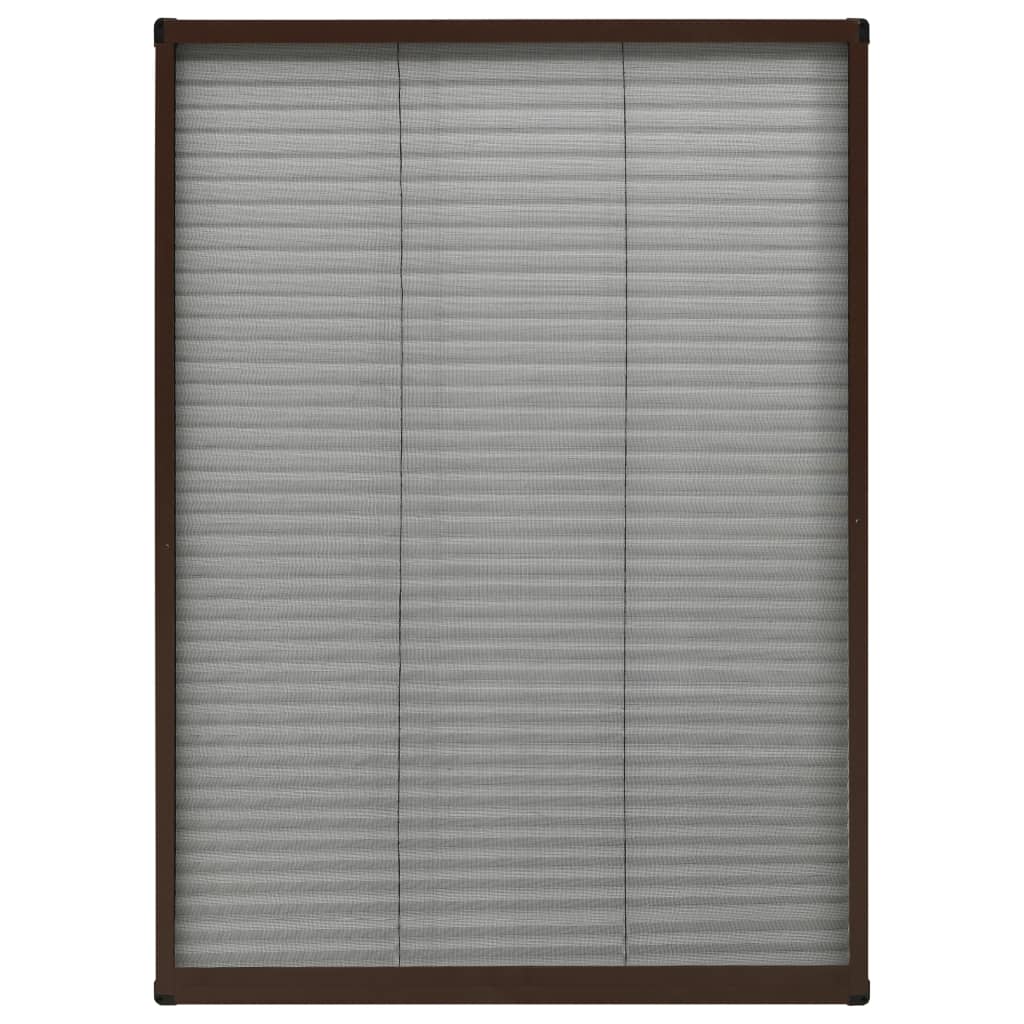 vidaXL Mosquitera plisada para ventanas aluminio marrón 80x120 cm