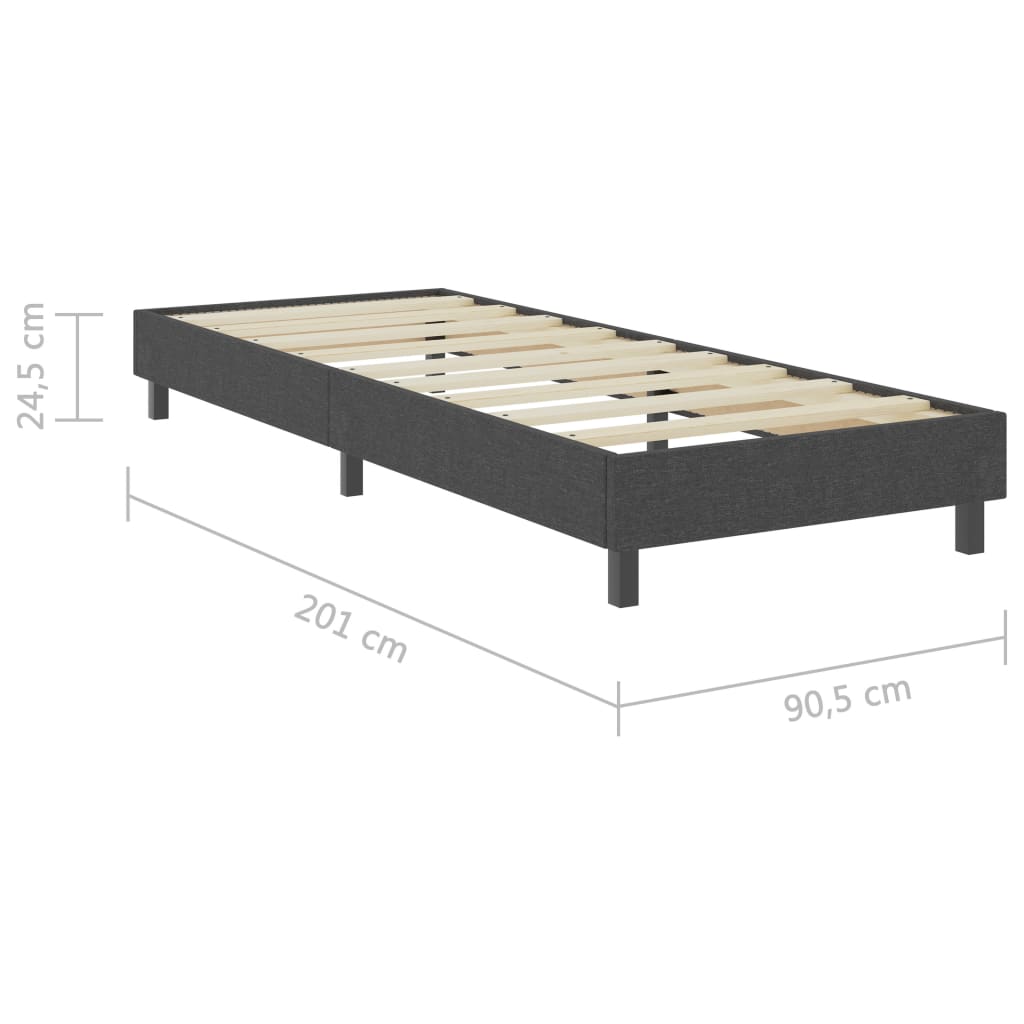 vidaXL Estructura de cama Box Spring tela gris 90x200 cm
