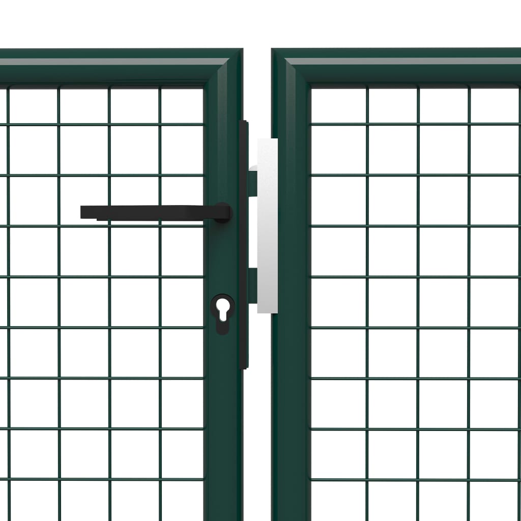 vidaXL Puerta de jardín de acero verde 500x75 cm