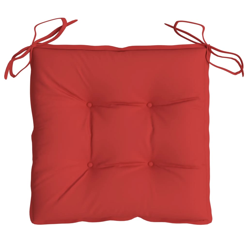 vidaXL Cojines de silla 4 unidades tela rojo 40x40x7 cm