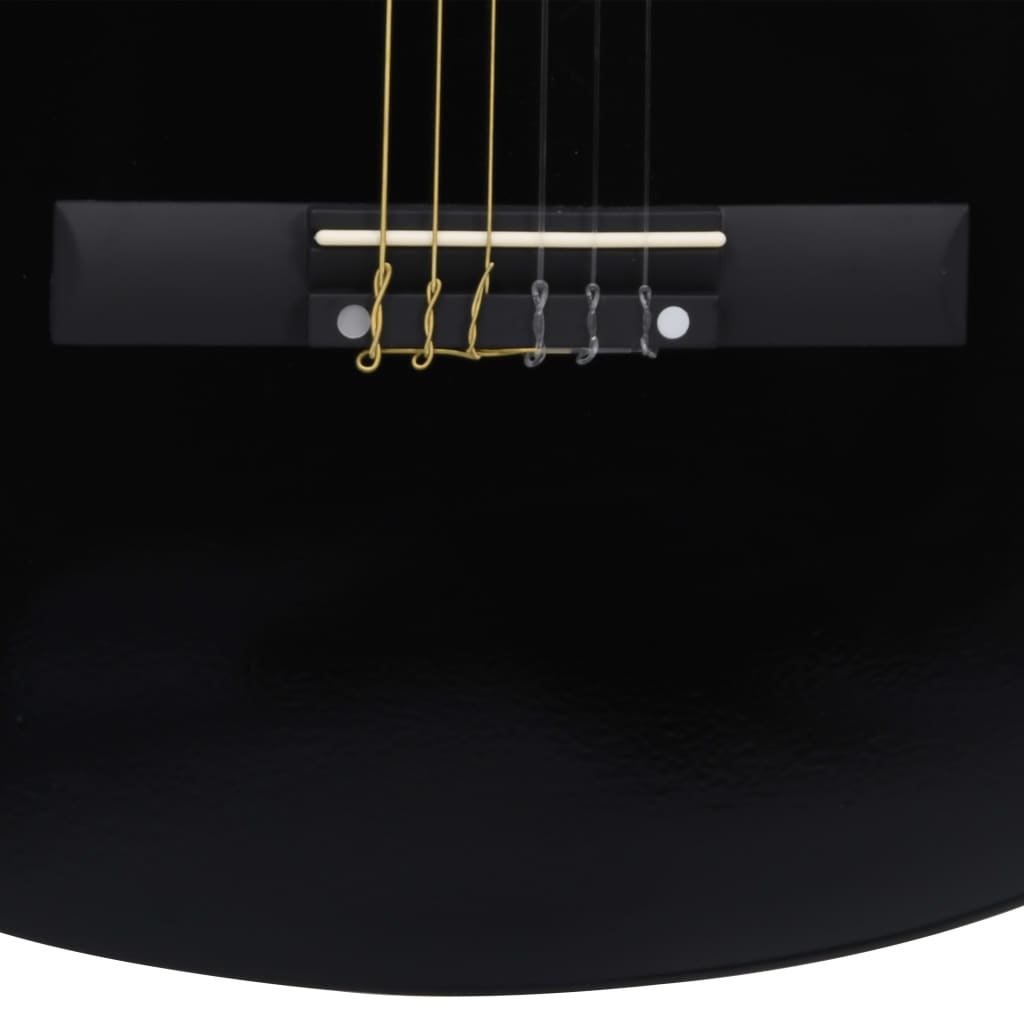 vidaXL Guitarra clásica para principiantes con funda negro 3/4 36"