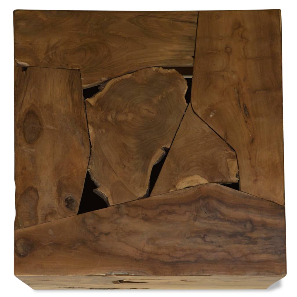 vidaXL Mesa de centro de teca genuina marrón 50x50x35 cm