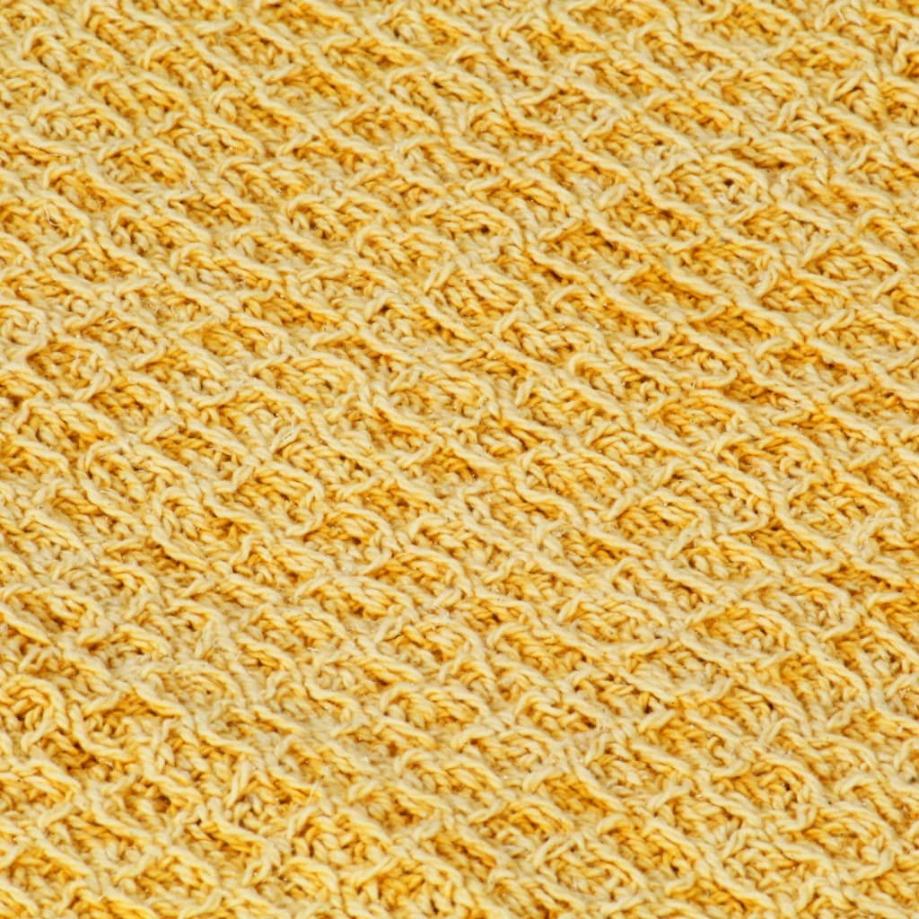vidaXL Manta de algodón amarillo mostaza 220x250 cm