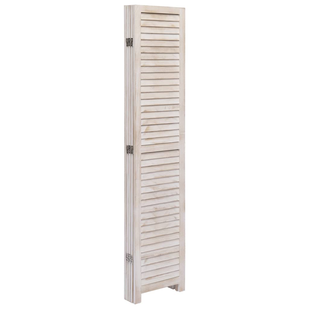 vidaXL Biombo divisor de 5 paneles madera blanco 175x165 cm