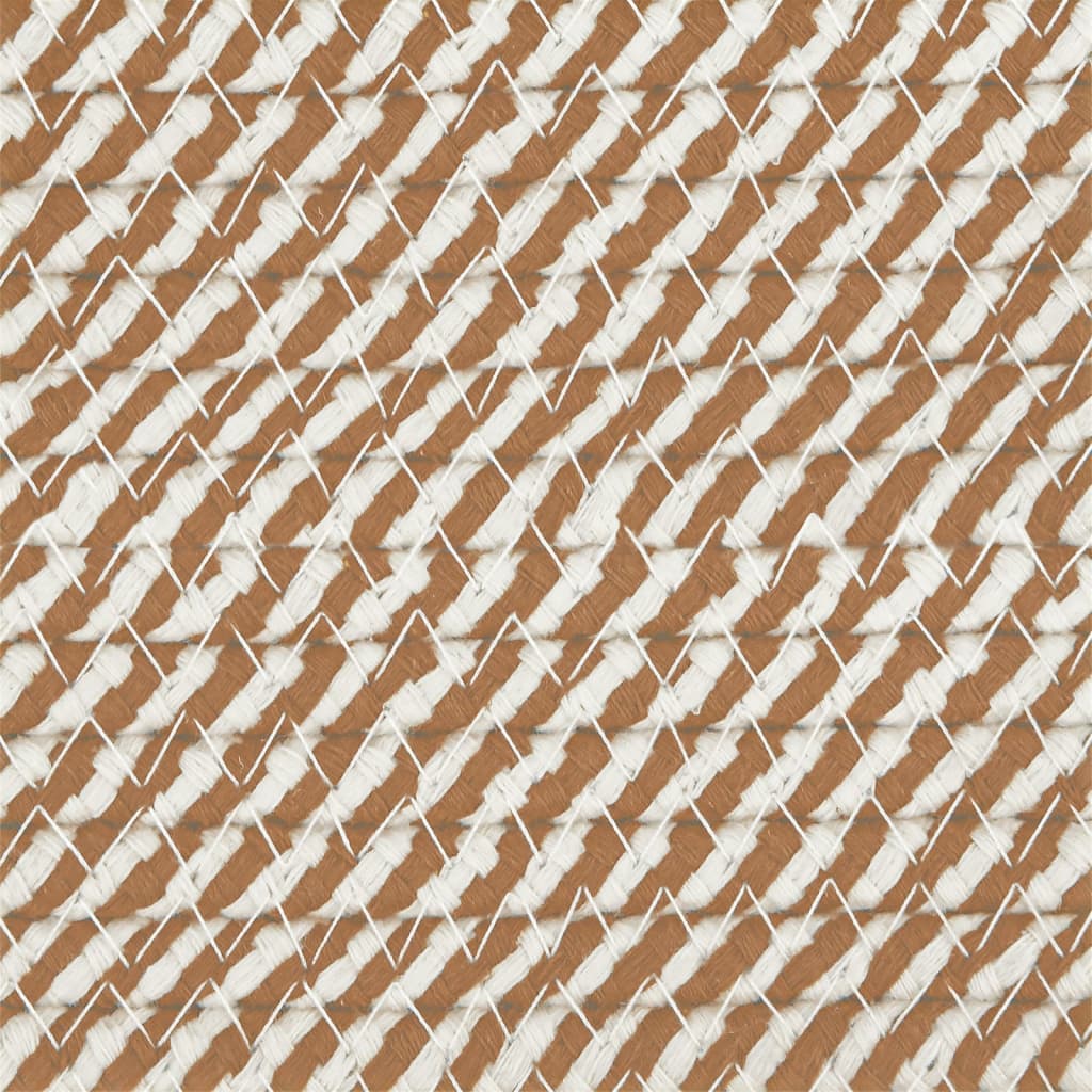 vidaXL Cestas de almacenaje 2 uds algodón marrón y blanco Ø28x28 cm