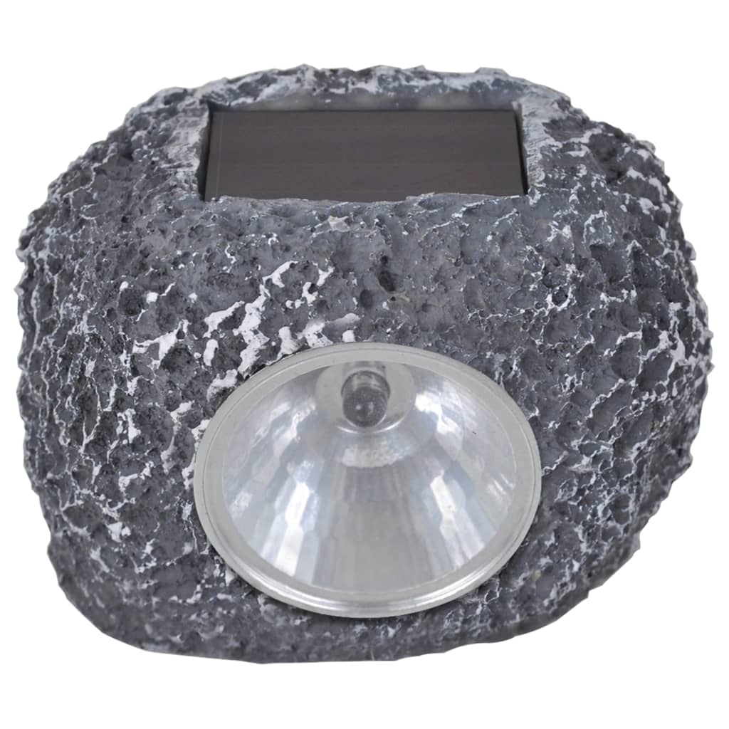 vidaXL Foco LED solar de exterior con forma de piedra 12 uds