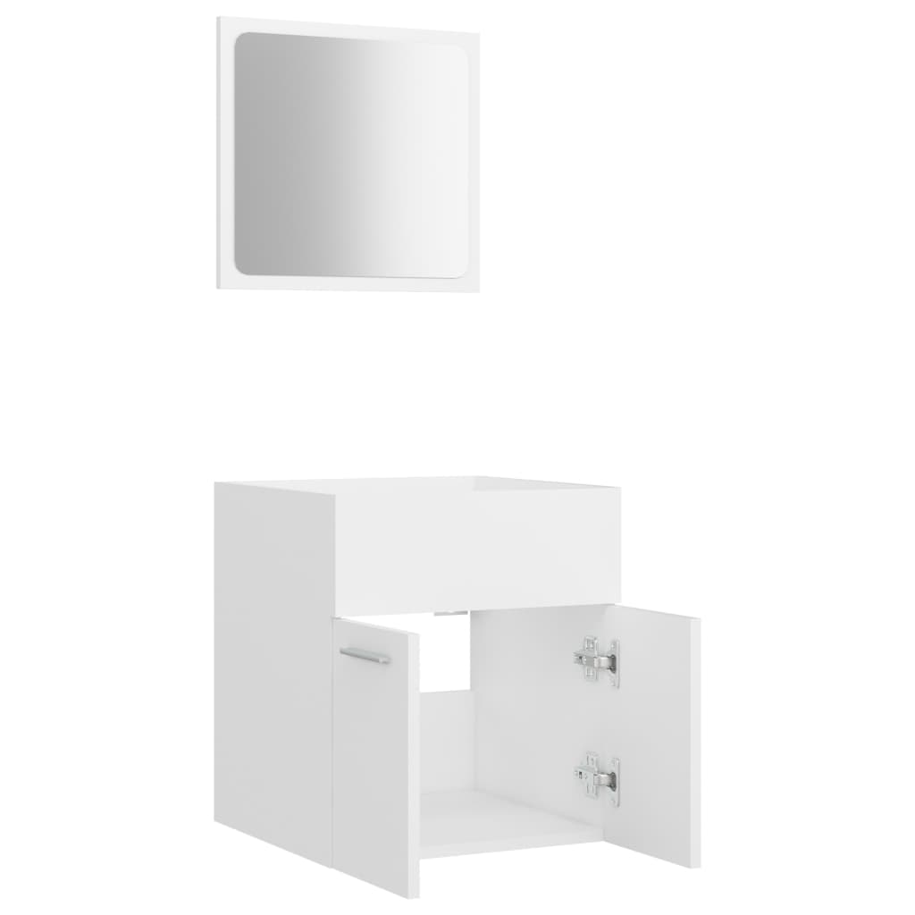 vidaXL Conjunto de muebles de baño 2 pzas madera contrachapada blanco