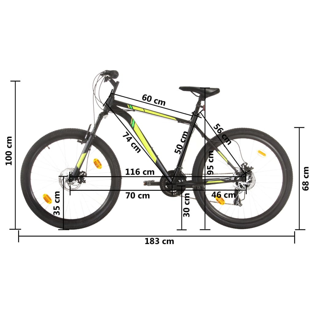 vidaXL Bicicleta montaña 21 velocidades 27,5 pulgadas rueda 50cm negro
