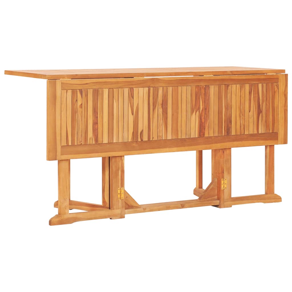 vidaXL Set de comedor de jardín plegable 7 piezas madera maciza teca