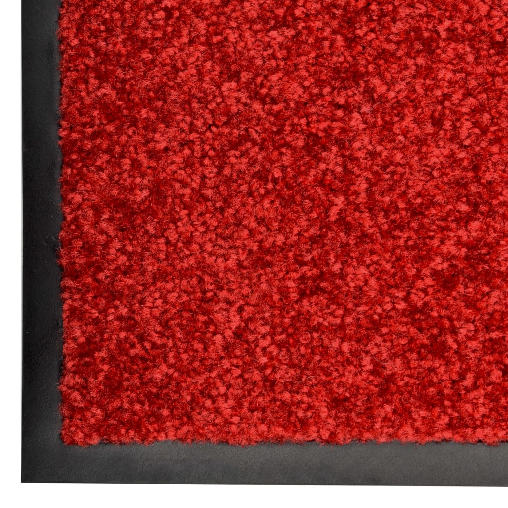 vidaXL Felpudo lavable rojo 40x60 cm