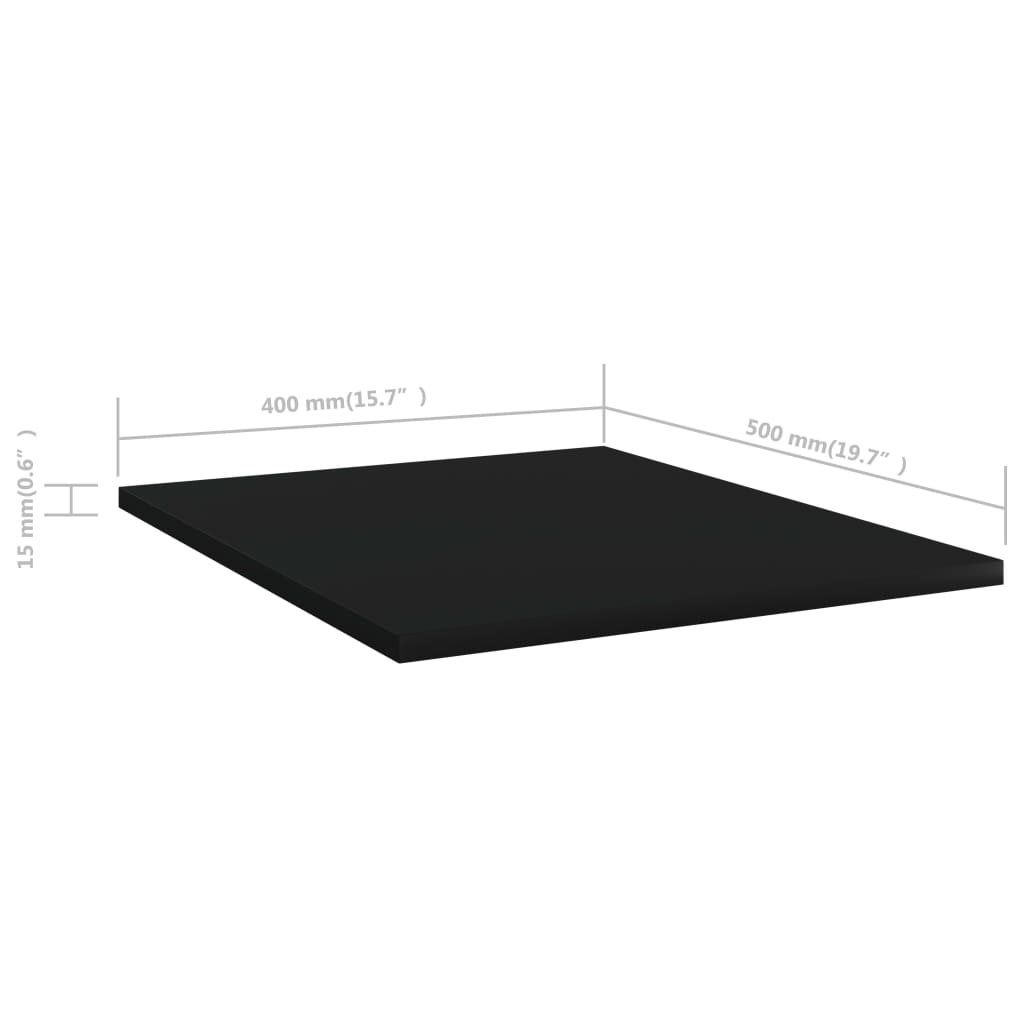 vidaXL Estantes para estantería 8 uds aglomerado negro 40x50x1,5 cm