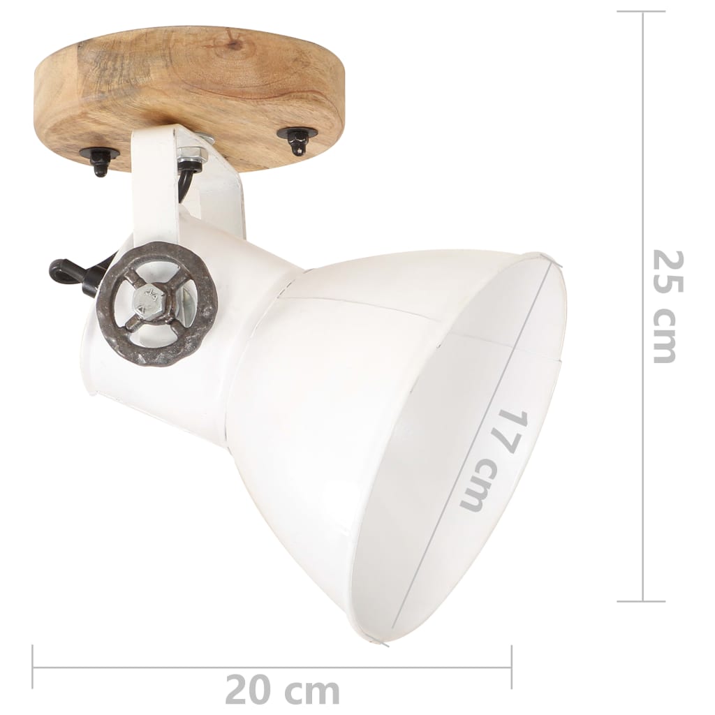 vidaXL Lámparas industriales de pared/techo 2 uds blanca 20x25 cm E27